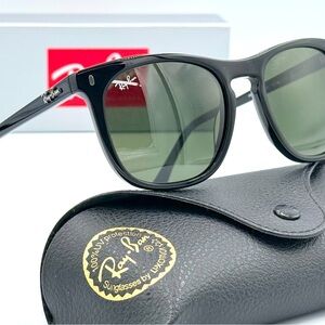 Ray-Ban Men’s Oversized Sunglasses RB2210 53-20-145 Black w/ Green G-15 Lens
